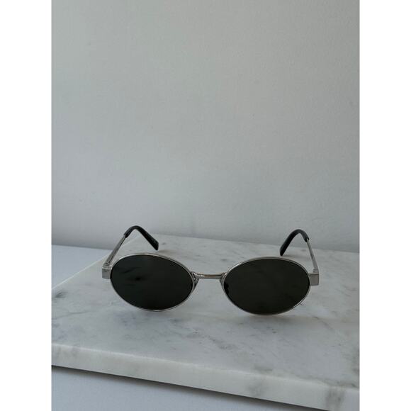 NEW Saint Laurent SL692 Oval Metal Sunglasses in Gold Green